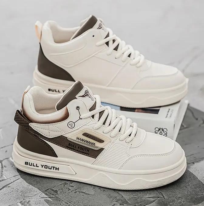 High-top men's shoes winter 2024 new niche trendy sports board shoes youth Korean version versatile medium-top casual shoes