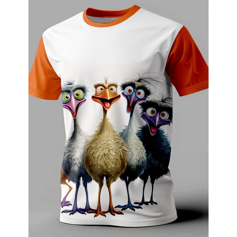 

Футболка мужская с принтом в стиле ретро с изображением животных, повседневная уличная футболка для бара с короткими рукавами и круглым вырезом, весенняя и летняя одежда 5XL