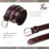 Laquest Western Cowhide Leather with Braided Casual Style Dark Men's Belt, Concho, Leather, (3. Brown)