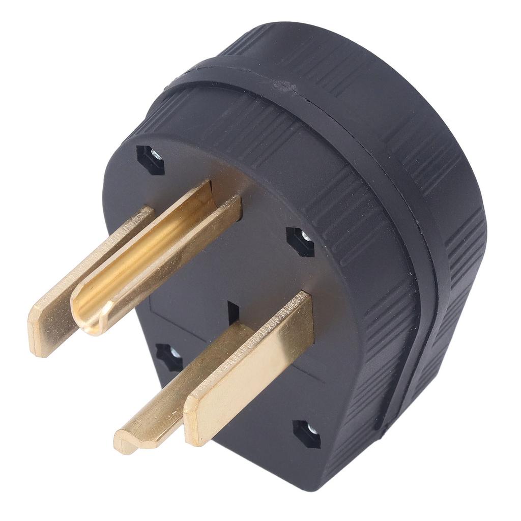 4 Hole Industrial Plug PA66 Plastic Brass Straight Power Plug Connector 30A 125V 250V