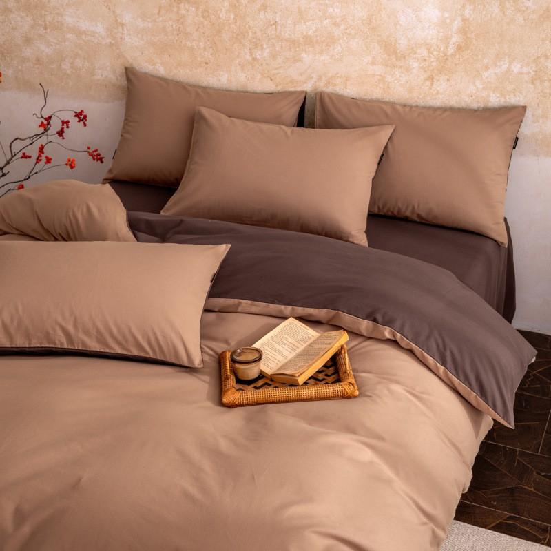 Cotton Brushed Solid Color Patchwork Thick Bedding Set Simple Style Sheet Duvet Cover Pillowcase Dorm