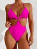 Women's Swimsuit Colorblock Bikini One Piece Sexy Beach Swimsuit Women