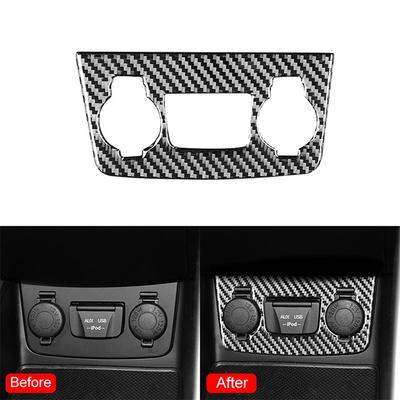Car Console Cigarette Lighter Cover Trim Sticker Carbon Black Accessories For Hyundai Sonata 2011 2012 2013 2014
