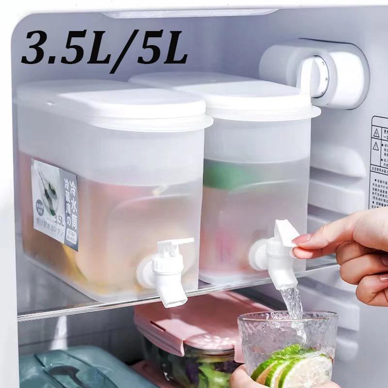 Large Capacity Cold Kettle with Faucet In Refrigerator Iced Beverage Dispenser Cold Water Pitcher for Summer Drinkware 3.5L/5L