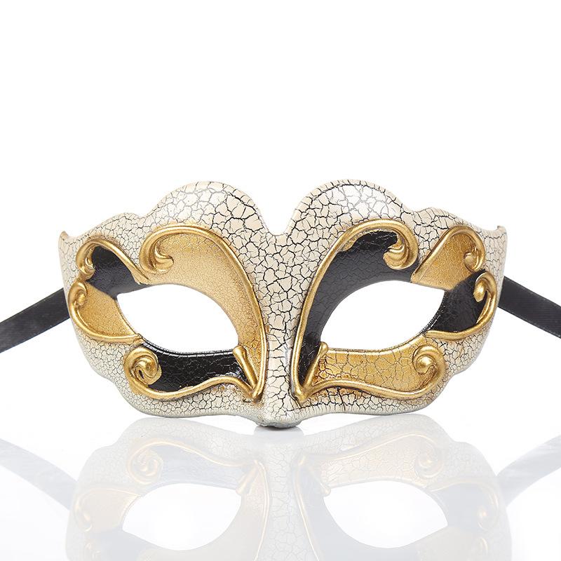 Half Face Masks Masquerade Props Easter Halloween Theme Party Venetian Ball Masks Upper Crack Half Face Masquerade Mask