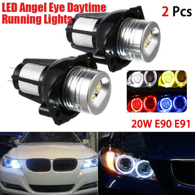 2Pcs LED Car Angel Eyes Marker Lights Bulbs for BMW E90 E91 3 Series 325i 325xi 328i 328xi 330i 330xi 335i 2005-2008 Fog Lamp