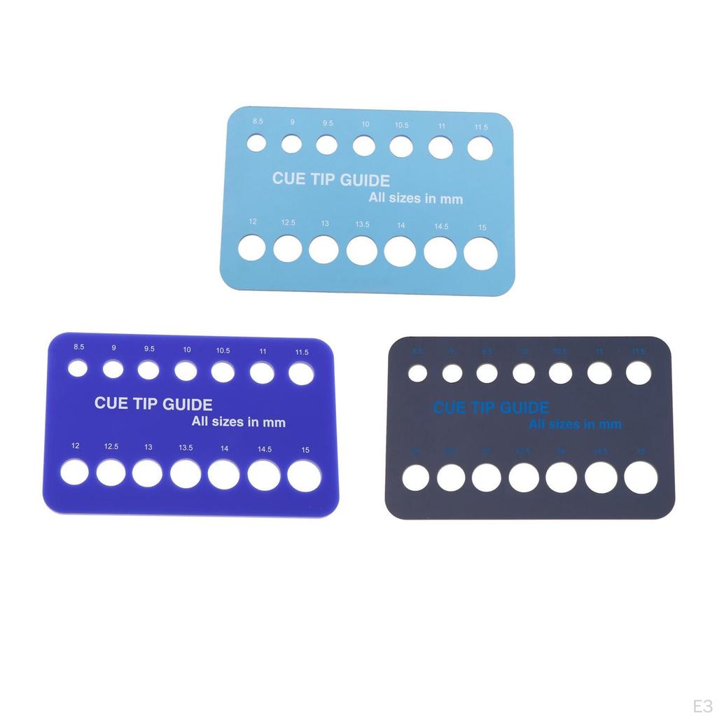 8.5mm-15mm Pool Cue Tip Gauge Acrylic Billiard Supplies Sturdy Compact Lightweight Gift Size