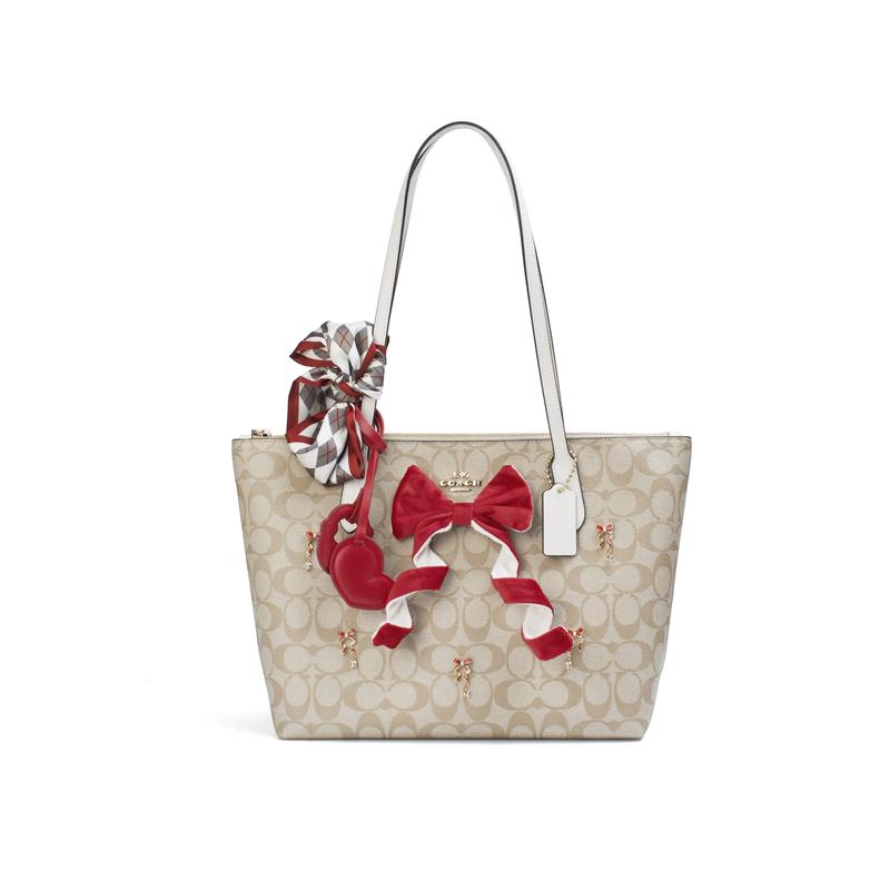 

COACH shoulder bag [Customized bag] Zip Top Tote 29 Tianlvdieyue Yiduo Exquisite and sweet Fashionable and versatile Handmade Beautiful butterfly білий