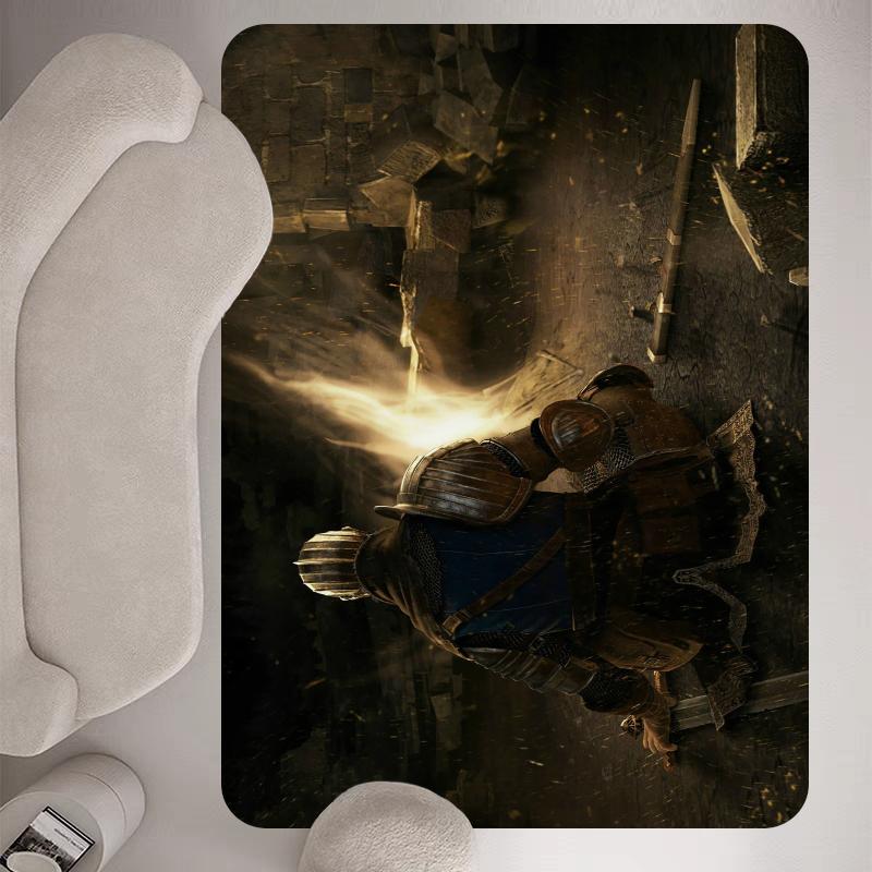

Коврик входной двери Dark Souls, моющийся, нескользящий, коврик для зоны дивана и кресел в гостиной, кухонный приветственный коврик 40x60cm