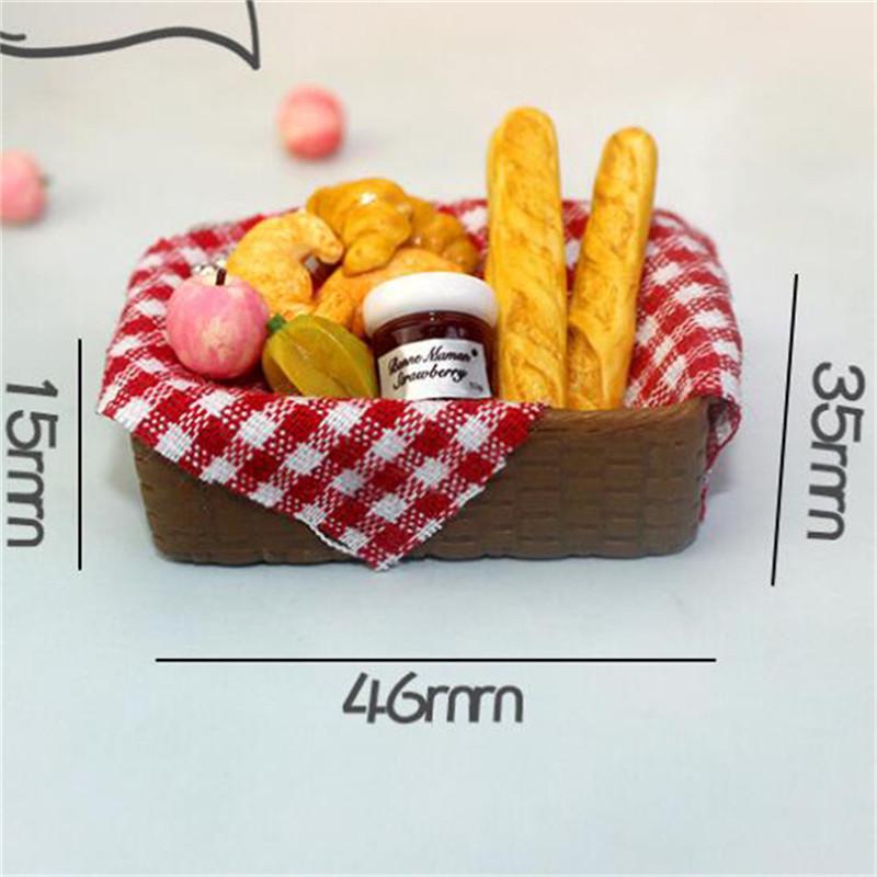 1:12 Dollhouse Miniature Breakfast Set Bread Basket Doll House Food Accessories