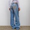 Women's Retro Leopard Star Patchwork Straight-Leg Jeans
