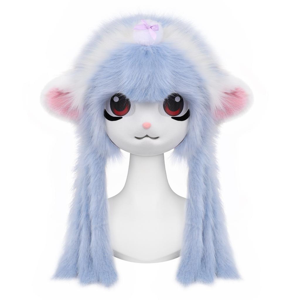 Furui Fursuit Animal Head Handmade KIG Headgear Plush Cute Lamb Bleating Animal Head Cos Wearable