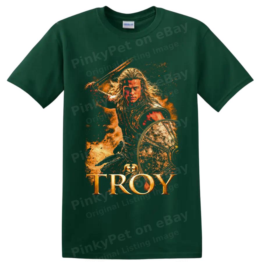 Achilles Troy Warrior T Shirt W Shield Sword Ancient Greek Battle Movie Epic Tee
