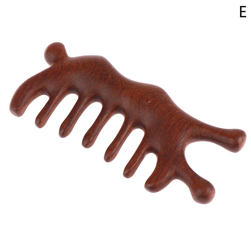 Wood Therapy Massage Comb Head Face Scalp Gua Sha Massager Natural Facial Sandalwood Wide Tooth Guasha Scraping Body Massage