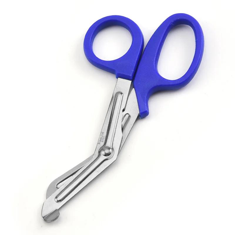 Stainless Medical Rescue Scissors Plastic Handle Steel Wound Gauze First Aid Scissors Practical Outdoor Nurse Scissors Hand Tool
