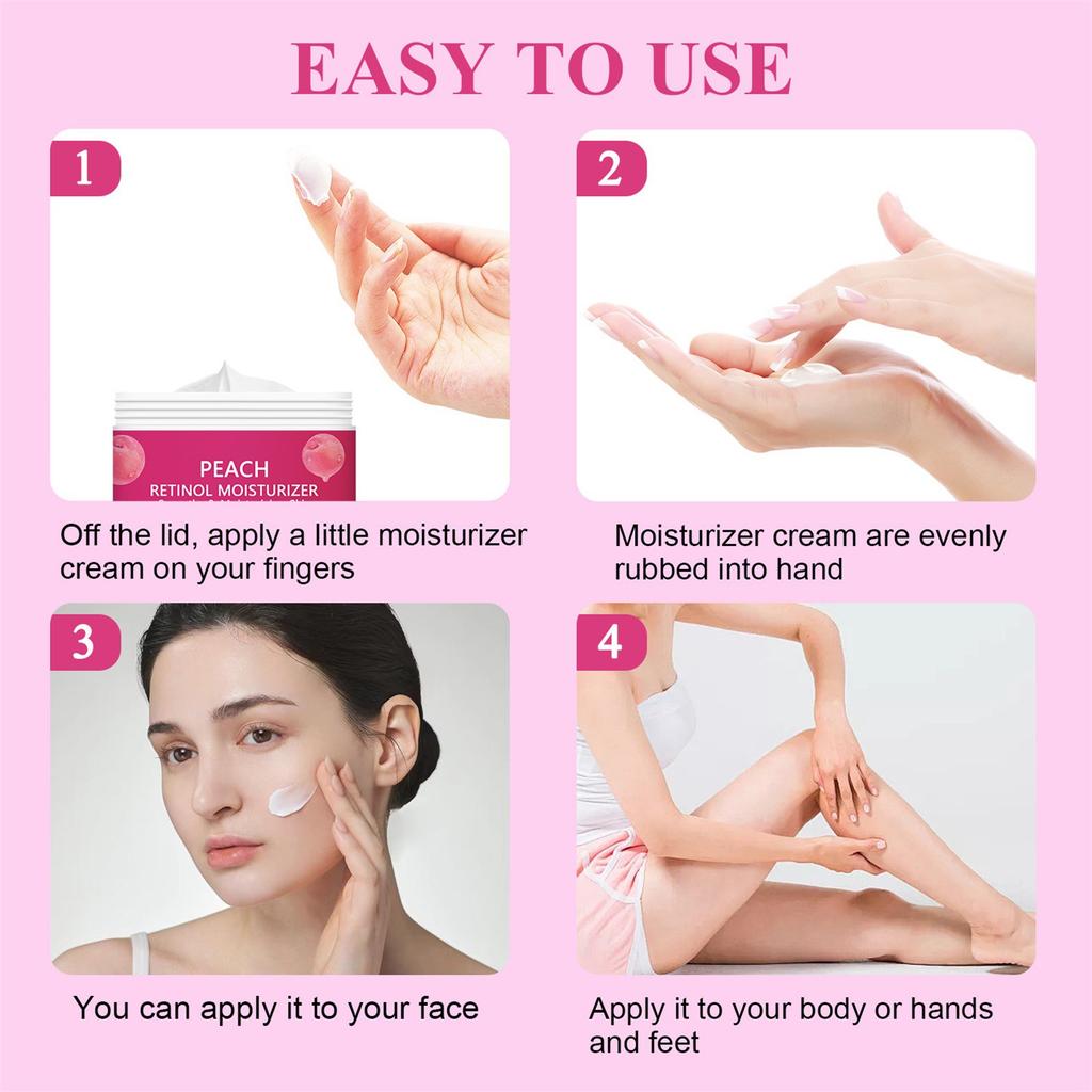 Peach Retinol Moisturizing Cream Deeply Hydrates And Softens The Skin, Brightens The Skin Tone, And Improves Dullness,50ml,
