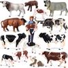 Realistic Farm Animal Model Set: Dairy Cow, Simmental Bull, Yellow Cattle, Fighting Bull, Water Buffalo, Yak