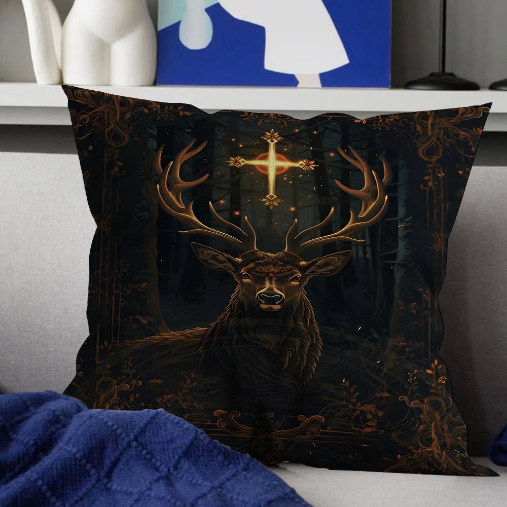 Classic Jagermeister Tin Sign Bar Pub Cushion Cover Decorative Pillow Sofa Home Decor Case Pillow Cases