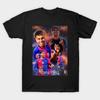 Lamine Yamal Giocatore di Calcio Spagnolo Ritratto Vintage Grafica Unisex Cotone Premium Multicolore Manica Corta Ampia Maglietta da Calcio