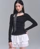 ZEROPLANET Chloe Asymmetrical Sleeve Top [Black]