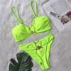 Sexy Bikini Solid Color Strapless High Waist Swimwear Women's Swimwear
