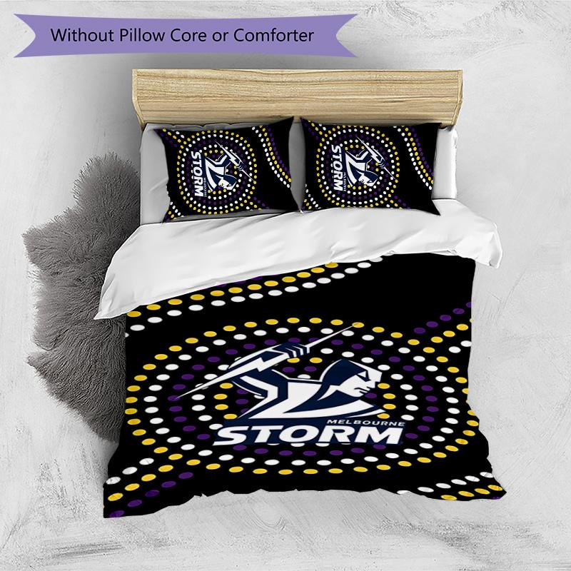 Melbourne Storm Printed 3PCS Bedding Set Soft Breathable Duvet Cover Pillowcases Set Washable Bedroom Decor Home Gift