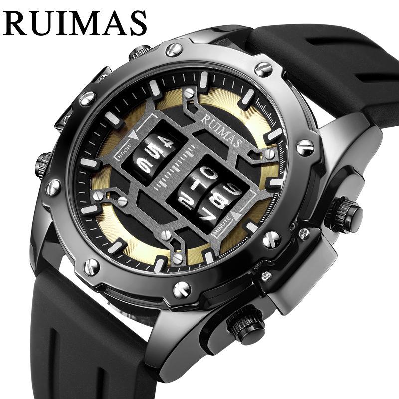 Personality Roller Sports Watch Men'S Fashion Alloy Decorative Quartz Watch Silicone