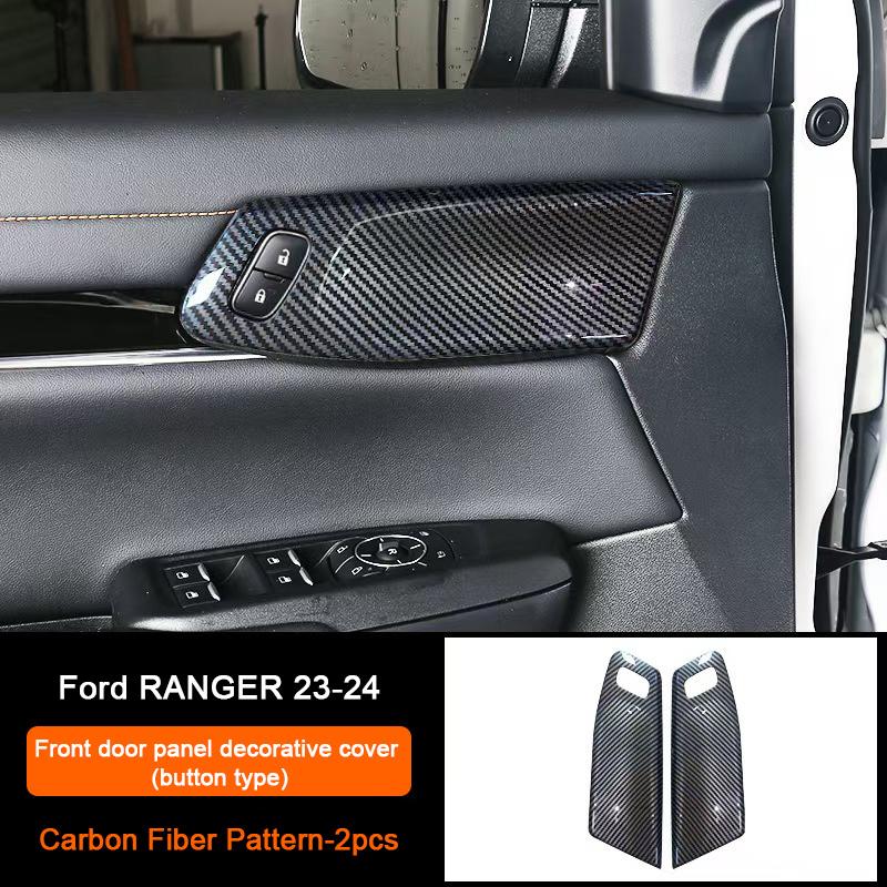 Carbon Fiber Interior Upgrade Overlay Covers For Ford Ranger Wildtrak T9 2023-2025 Rear Air Outlet Center Gear Shift Panel