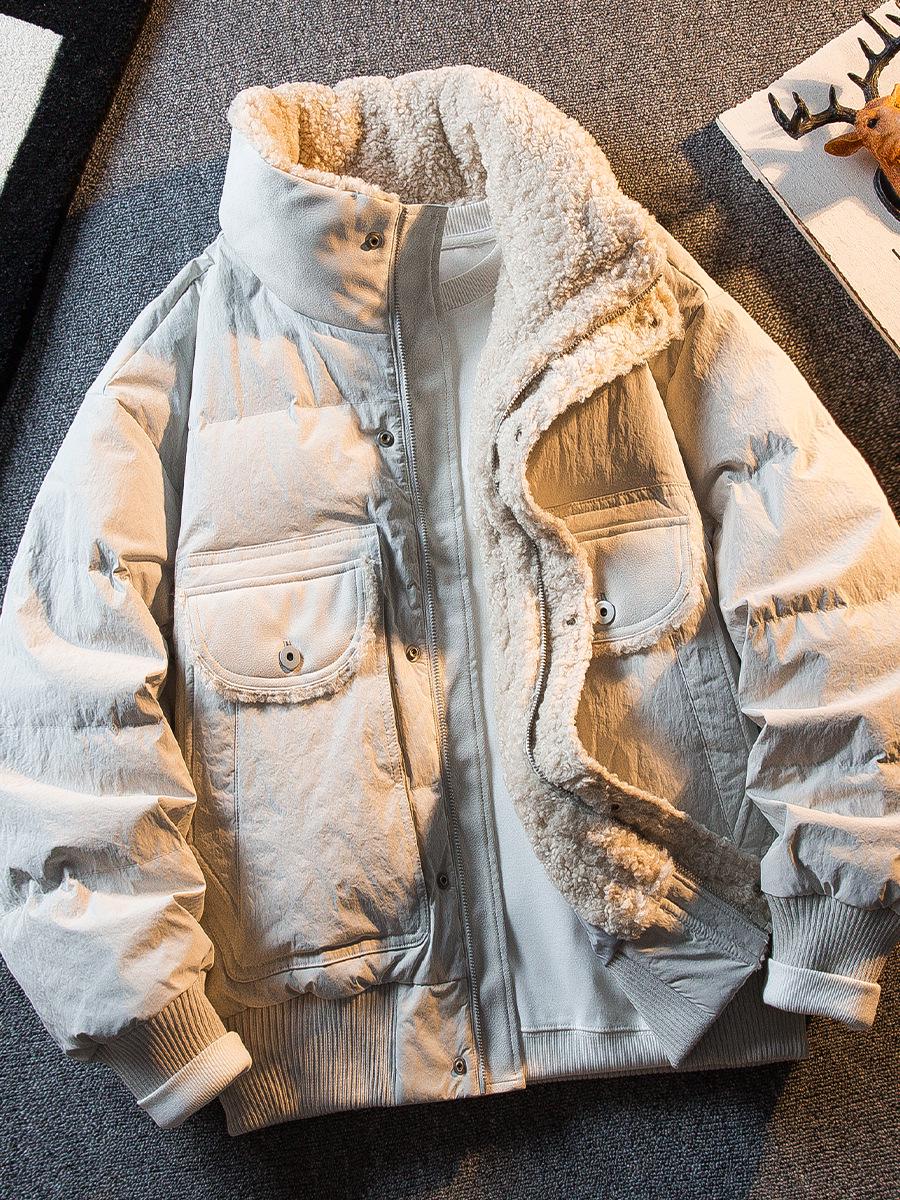

NASA Men s Thickened Lambswool Patchwork Winter Down Jacket 3XL - 175-200 jin