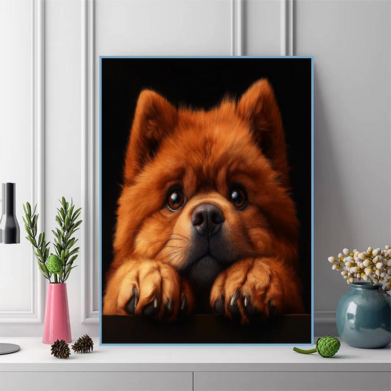 Chow Chow Pattern 3pcs 100% Round Full Drill 5D DIY Diamond Painting Embroidery Cross Stitch Rhinestone Décor