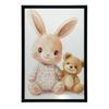 Plakat Uroczy Króliczek I Miś Plakat Uroczy Króliczek I Miś, 70X100 Cm, Rama Drewniana Jasny Dąb, Papier Matowy 230 Gsm