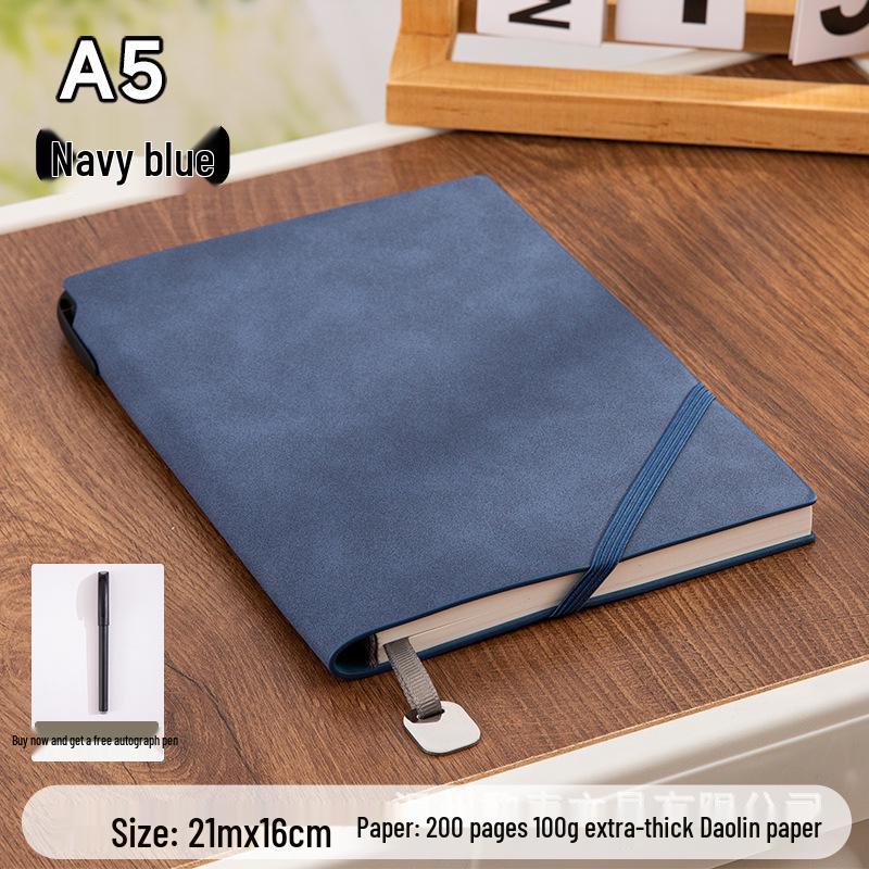 A5 Retro Tie-Up Sheepskin Leather Notebook: Soft Leather Journal for Office and Meetings