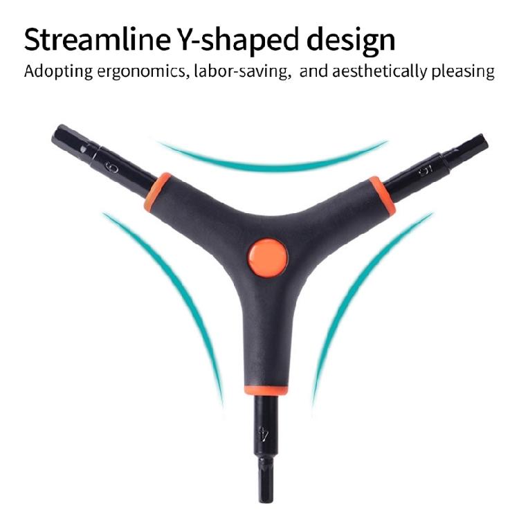 Wear Resistant Inner Hexagonal Spanner 3 Way Bike Hexagonal Service Repair Tool Y Type Wrench Bicycles Maintance Tool
