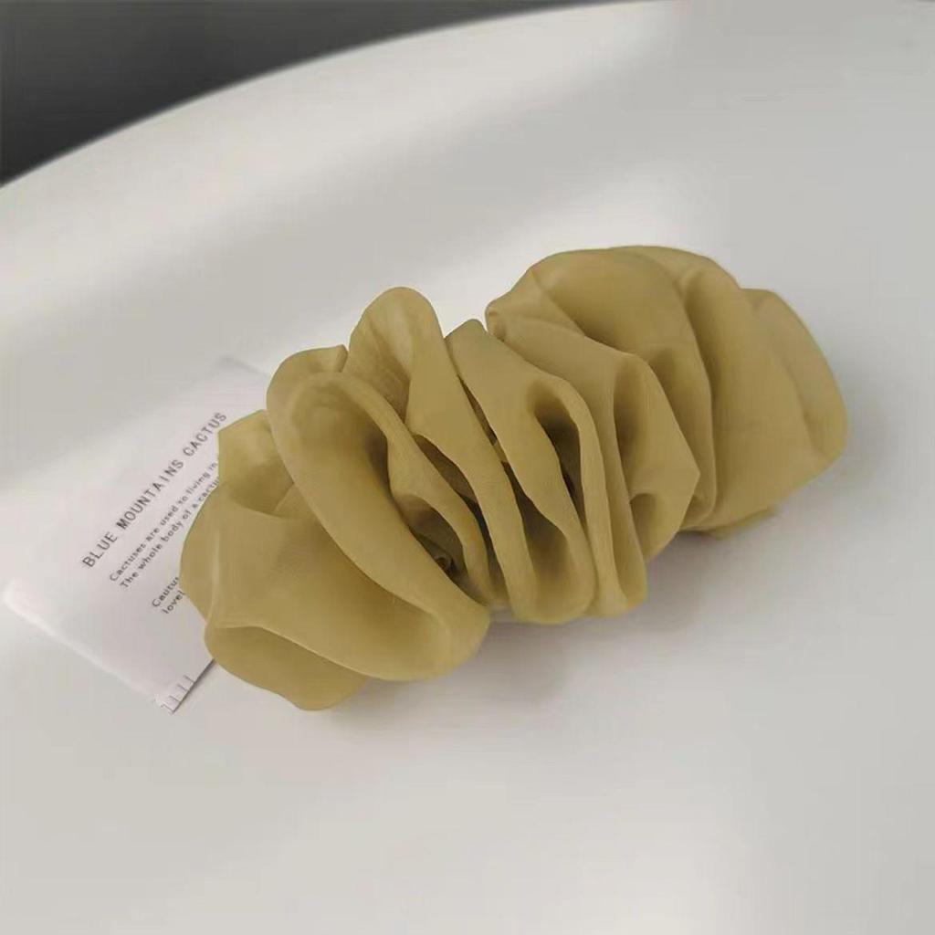 Versatile Summer Mesh Hair Clip: Large Pleated Back-of-Head Hairpin for Women