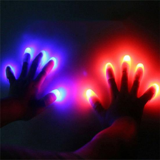 2Pcs Super Bright LED Magic Trick Props Light Thumbs Fingers Luminous Lamps