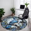 1 Stück Buntglasvogel Büro Runder Teppich, Unter Bürostühlen Schlafzimmer Wohnzimmer Heimdekoration, Raumdeko