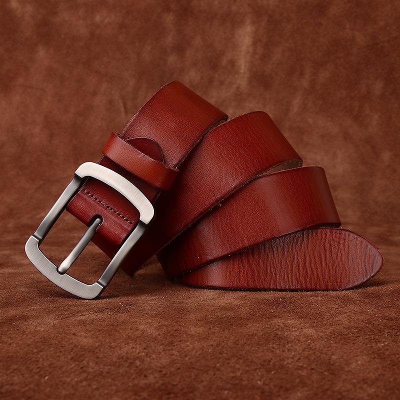 Exclusive For Men'S Pin Buckle Belt, First Layer Cowhide Casual Versatile With Jeans Casual Leather Men'S Belt