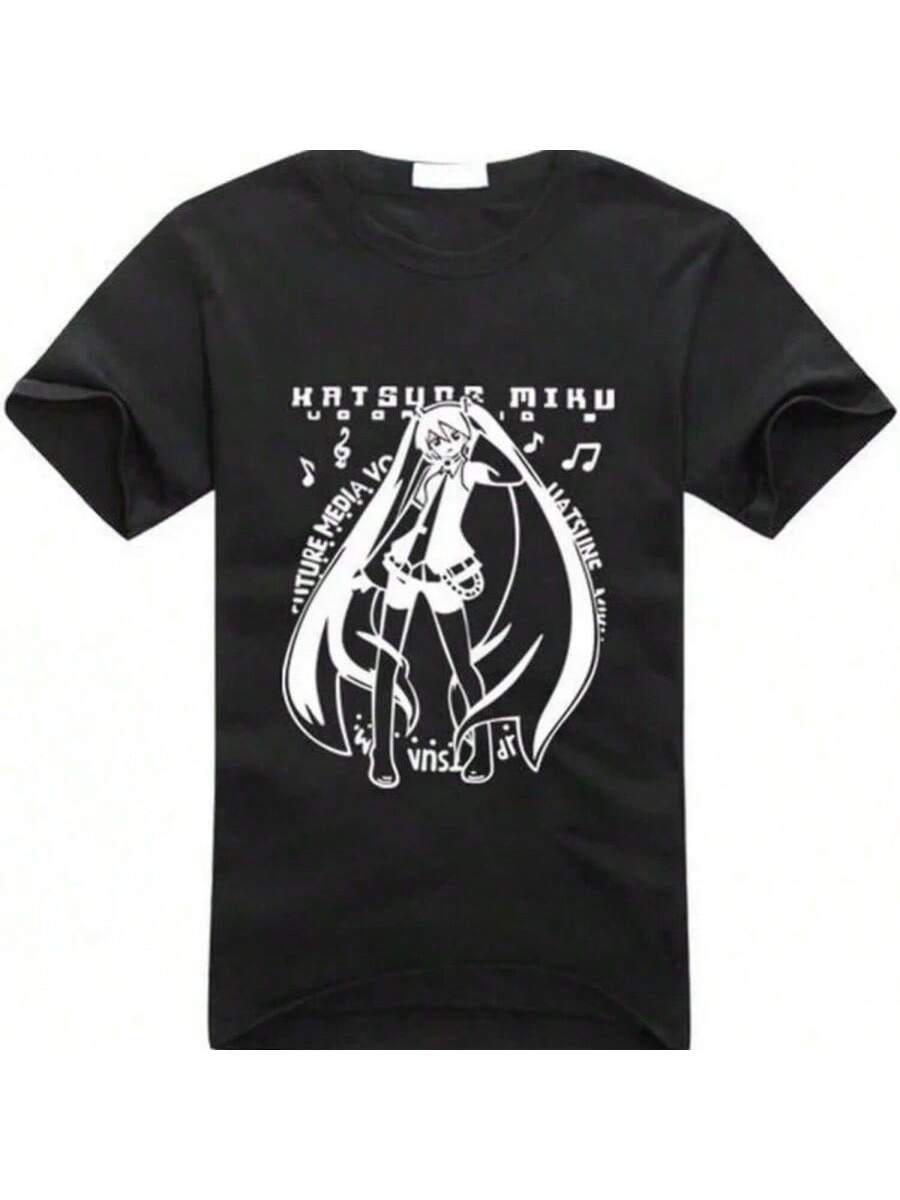 Japanese Anime VOCALOID 2 Miku Hatsune Short Sves Tee T-Shirt (XXL, Black) S разноцветный
