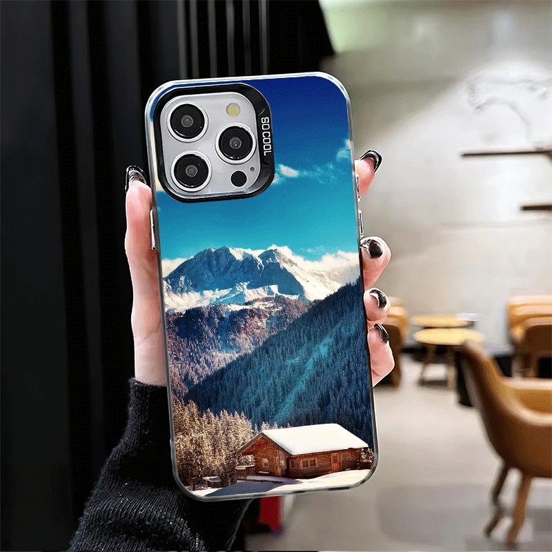 Mountain Peaks Landscape Soft Phone Case for iPhone 15 16 17 Pro Max 17Air 16E 14 Plus 13 12 Mini Shockproof Cover Back Shell