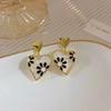 Exquisite Heart Shape Daisy Stud Earrings For Women Shiny Zircon Sweet Flower Long Tassel Earring Girl Party Wedding Jewelry