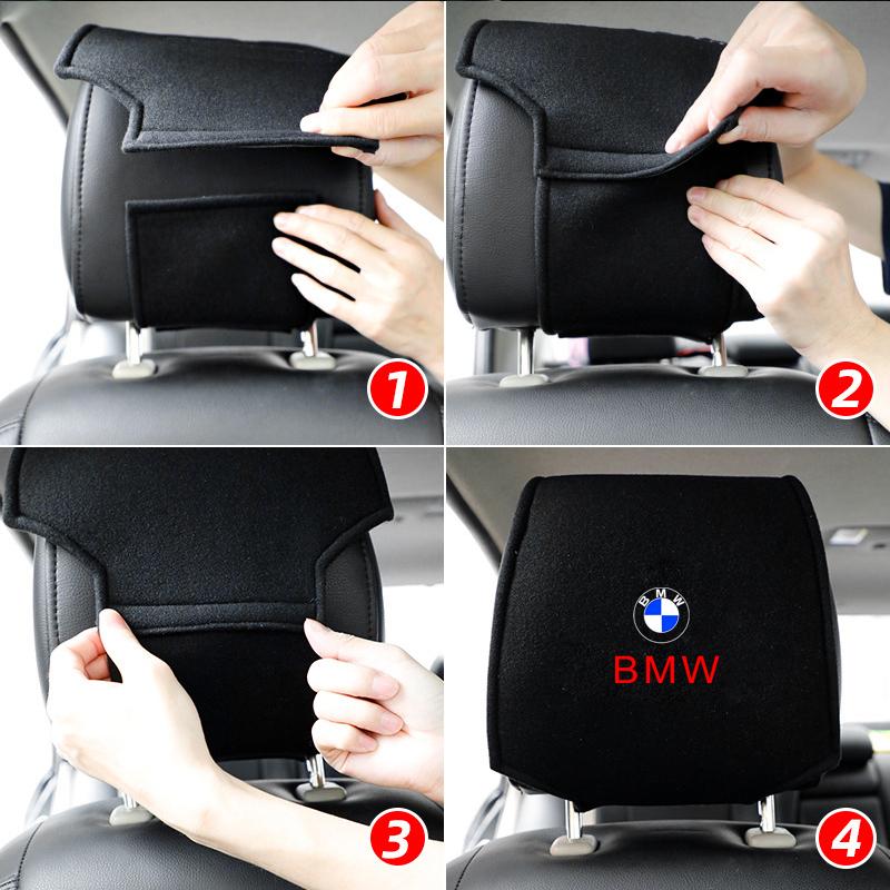 Car Headrest Cover Seat Head Pillow Neck Headrest Cover For BMW 2 Series F22 F23 F45 F46 F87 F44