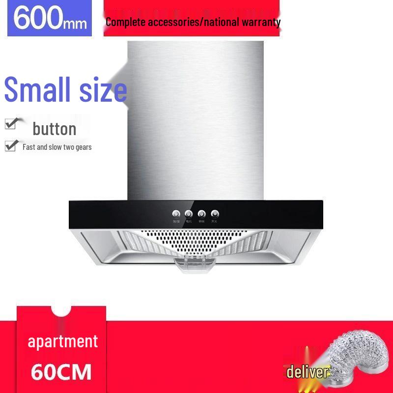 Compact 750mm Stainless Steel Range Hood & Gas Stove Set with Top-Mounted Large Suction Power for Small Kitchens.