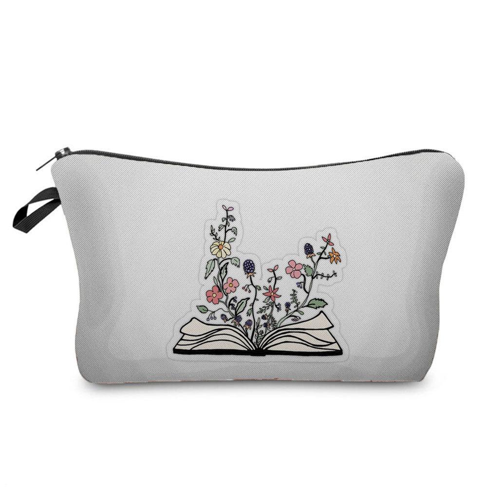 Women Flower Print Cosmetic Bag Toiletries Organize Travel Storage Case 6670
