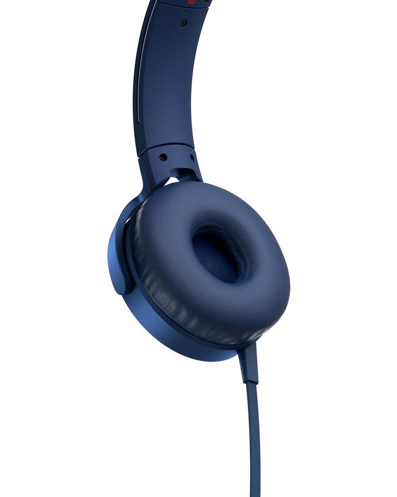 Sony Deep Bass Model with Remote and L Headphones, MDR-XB550AP Foldable, Microphone, Blue, MDR-XB550AP