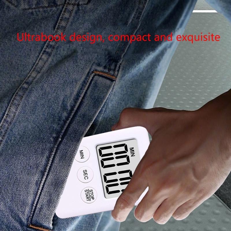 Cyfrowy minutnik kuchenny magnetyczny odliczający czas w górę i w dół z dużym wyświetlaczem LCD łatwy do gotowania i nauki