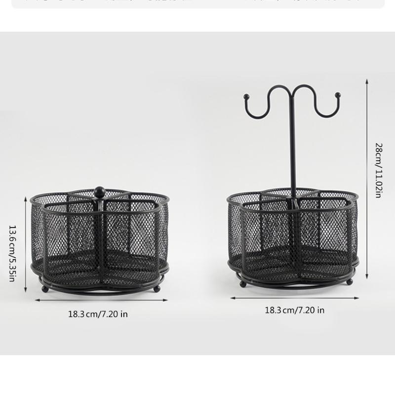 Multifunctional Office Desk Organisers Pen Holder with Keychain Hook, Mesh Pen Holder Space Saving Desk Pen Organiser