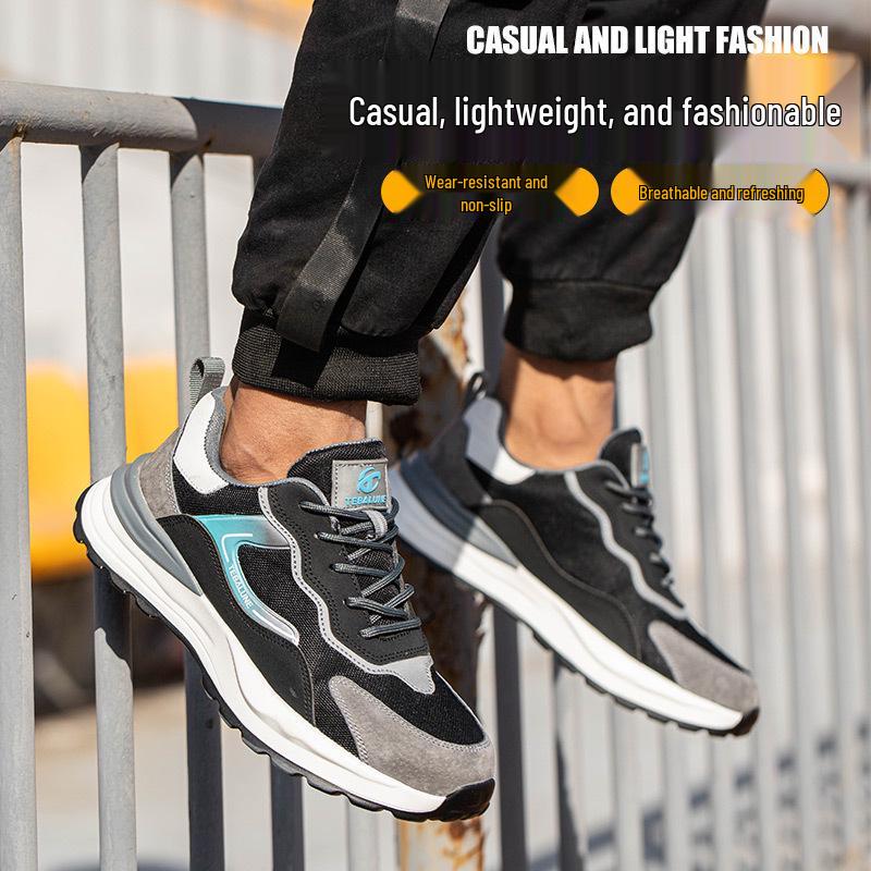 Men's Lightweight Summer Work Shoes: Anti-Smash, Anti-Puncture, Wear-Resistant, Slip-Resistant, Breathable, Anti-Odor, and Insulated