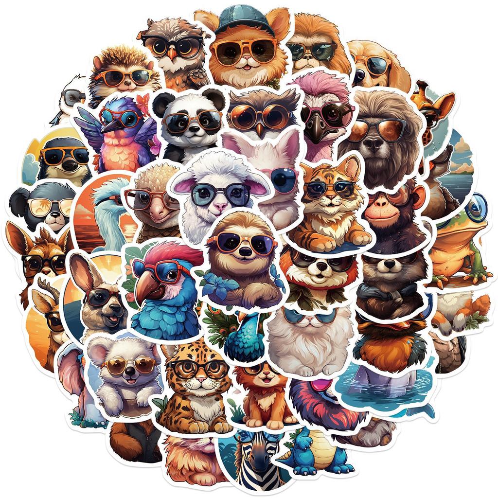 55 Colorful Graffiti Animal Graffiti Stickers Guitar Laptop Suitcase DIY Waterproof Stickers