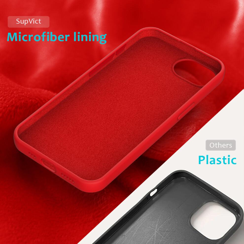 (iPhone 16e, Red) For iPhone 16e Case Drop Proof Liquid Silicone Soft Lining Back Phone Cover