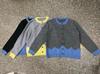Korean Round Neck Patchwork Knit Cardigan - Women's Casual Loose Sweater for Autumn & Winter